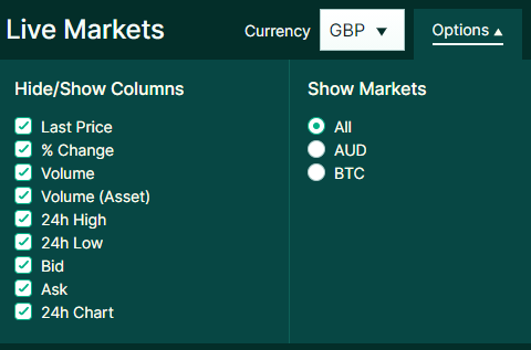 btc markets api excel